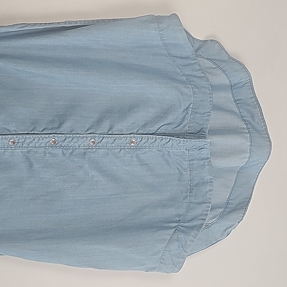 Holding Horses|| Anthropologie  Chambray Crochet Top Size 4 - Picture 6 of 10